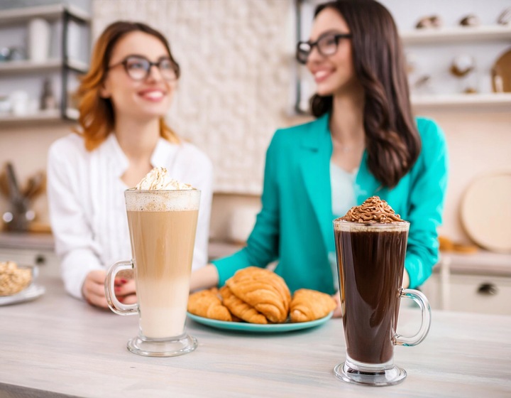 Szklanki Caffe Latte GLASMARK 6szt do kawy latte na stópce 250ml