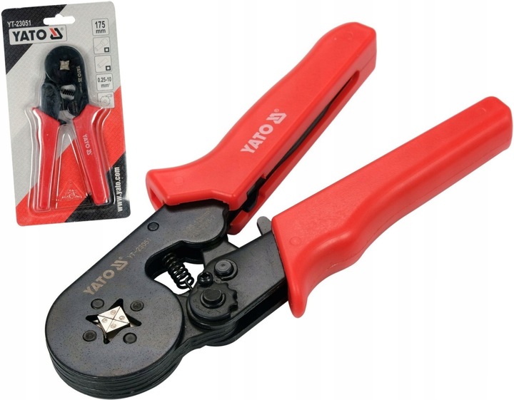 YATO SZCZYPCE DO ZACISKANIA KONEKTORÓW TULEJOWYCH 175mm 0,25-10mm YT-23051