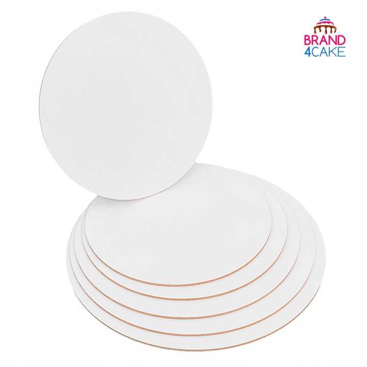 Podkład pod tort HDF BEZZAPACHOWY 30 cm 5 szt Biały Okrągły Brand4Cake