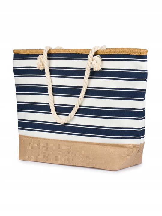 Torba Plażowa Duża Zapinana Na Zamek Torebka Shopper Na Piknik z Podszewką