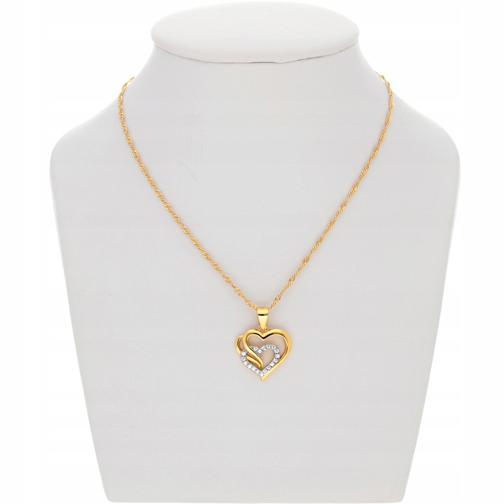 Złoty Łańcuszek 925 Serce Serduszko Grawer