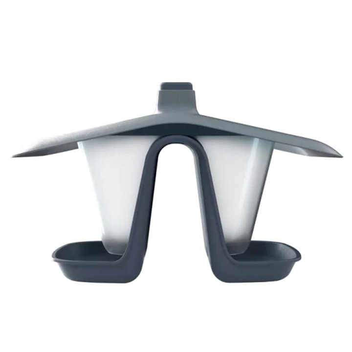 Nowoczesny KARMNIK DLA PTAKÓW na Zimę z DASZKIEM Podwójny Domek Antracyt