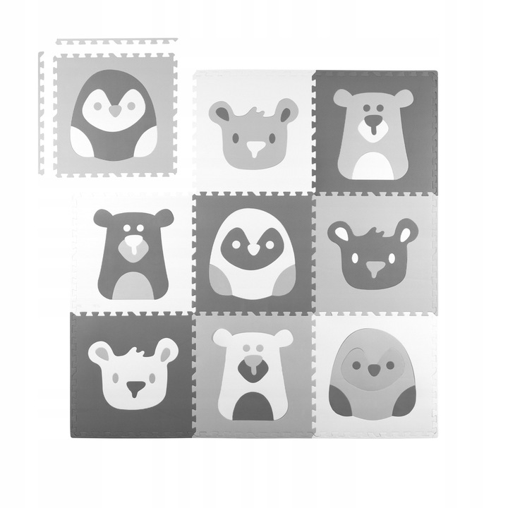 MATA PIANKOWA EVA PUZZLE MIĘKKA DLA DZIECI ZWIERZĄTKA 180x180cm RICOKIDS