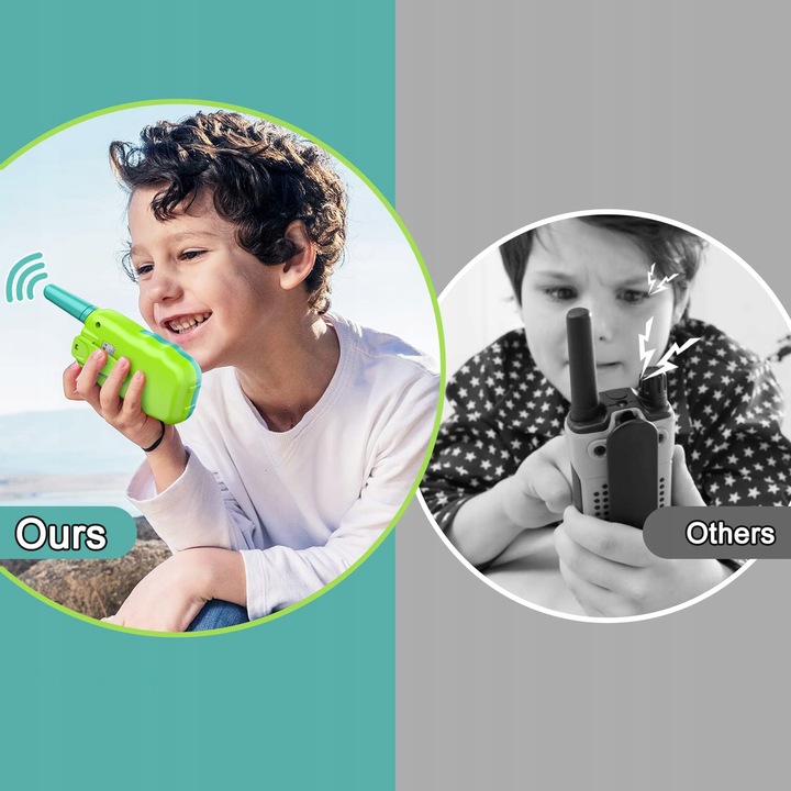 WALKIE TALKIE DLA DZIECI, ZABAWKA O DUŻYM ZASIĘGU, DLA 3-12 LAT 2SZT