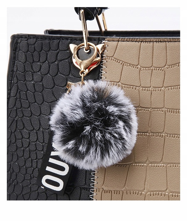 TOREBKA DAMSKA KUFEREK CZARNY BEŻ DO RĘKI NA RAMIĘ LISTONOSZKA WĄŻ