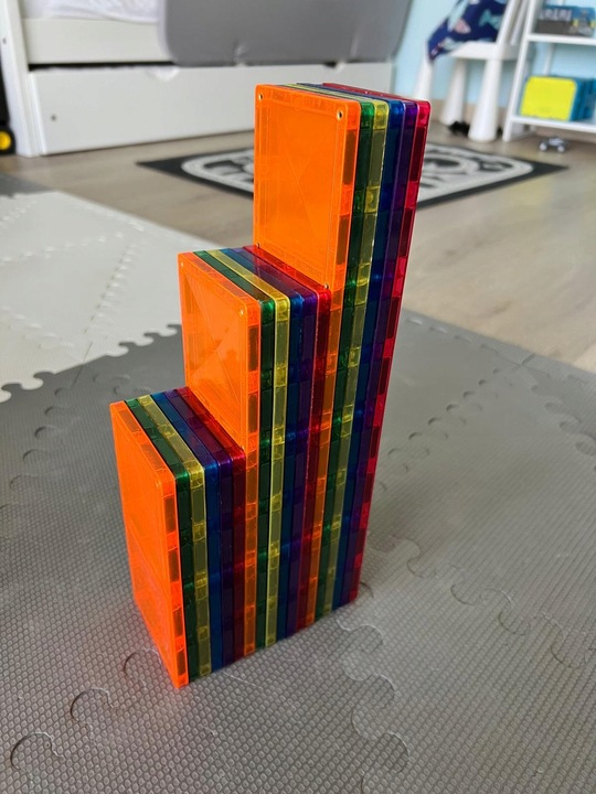 klocki magnetyczne prostokąty Rainbow Rectangle Pack 18 el. Connetix