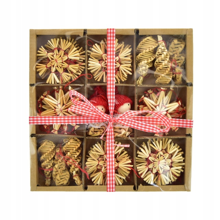 Słomiane ozdoby świąteczne, 38 ozdób