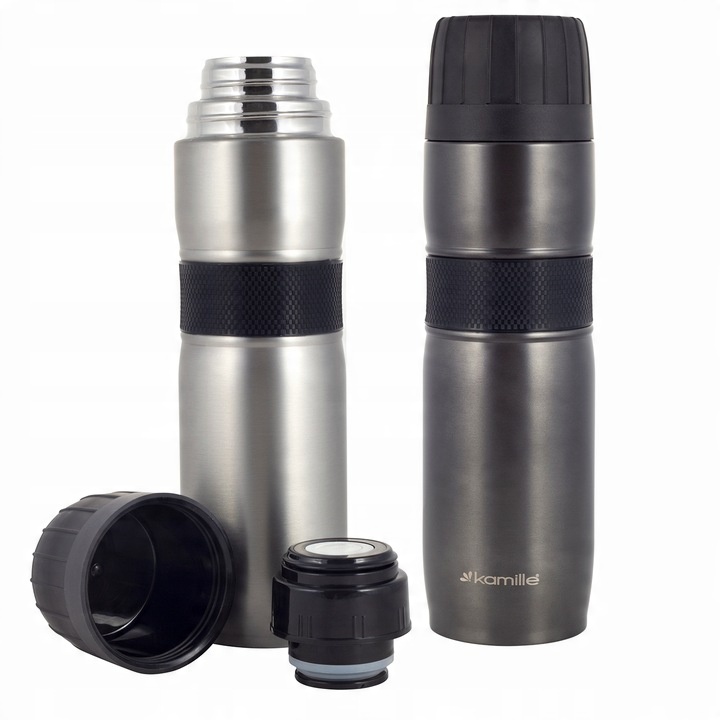 KUBEK TERMICZNY TERMOS STALOWY 100% SCZELNY pojemny bidon KAMILLE 950 ml