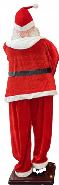 OGROMNY MIKOŁAJ 180cm FIGURA TAŃCZY ŚPIEW OZDOBA BOŻE NARODZENIE ŚWIĄTECZNA