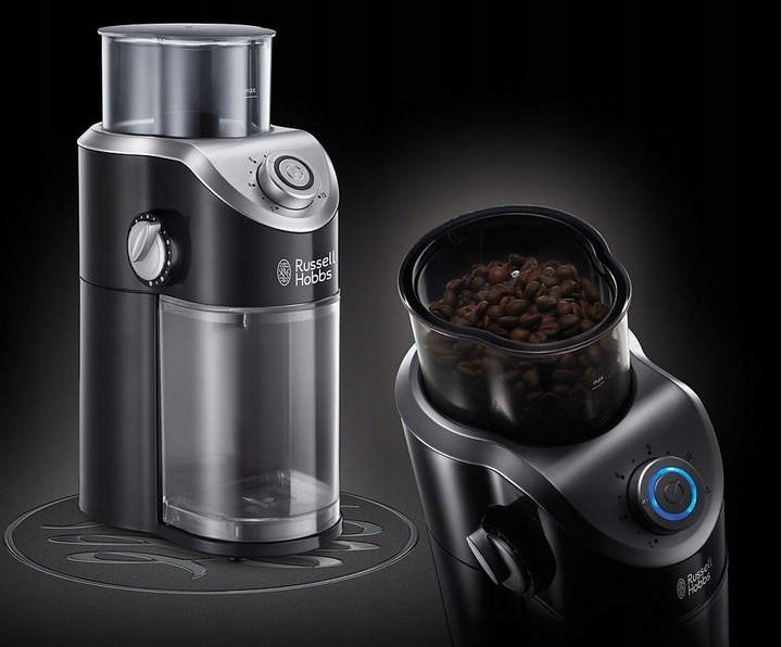 MŁYNEK DO KAWY ŻARNOWY ELEKTRYCZNY RUSSELL HOBBS CZARNY MOC 140 W MOCNY