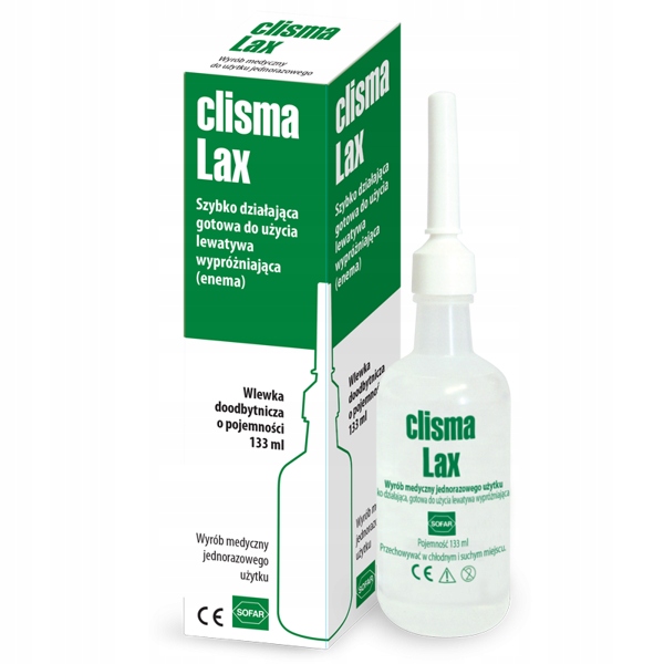 Clisma LAX lewatywa wypróżniająca enema wlewka o poj 133 ml zestaw 5 szt