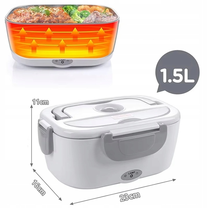 TERMOS OBIADOWY LUNCH BOX POJEMNIK NA ŻYWNOŚĆ ELEKTRYCZNY 1,5L LUNCHBOX MIS