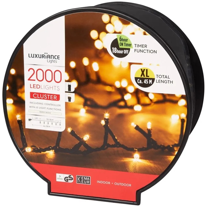 Lampki choinkowe ciepła biel na zewnątrz i wewnątrz 40 m 2000 lampek LED