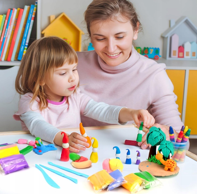 CIASTOLINA GLINA POLIMEROWA x96 PLASTELINA SENSO MASA PLAST. + AKCESORIA