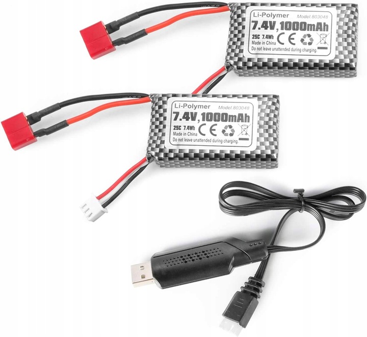 2 sztuki akumulatorów 7.4V 1000mAh 18859 18858 RC