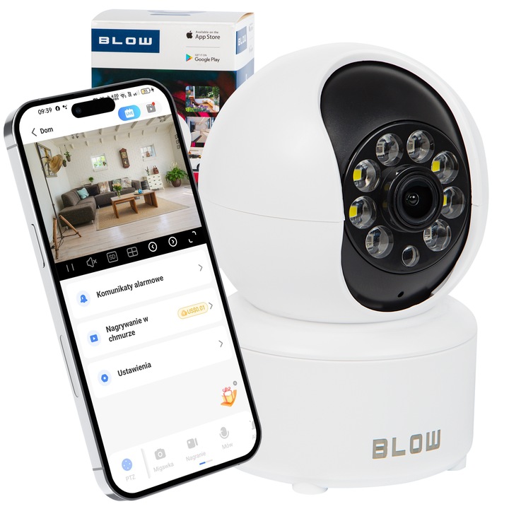 KAMERA WIFI IP WĘWNĘTRZNA OBROTOWA NIANIA 3MPx ZOOM SMART MINI 2K DETEKCJA