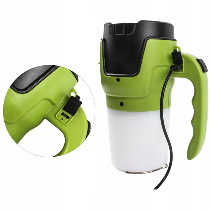 Latarka Szperacz LED 2w1 Akumulatorowa Mocna Lampa Kempingowa Turystyczna