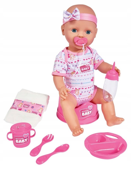 SIMBA NEW BORN BABY LALKA FUNKCYJNA PIJE SIKA 43CM