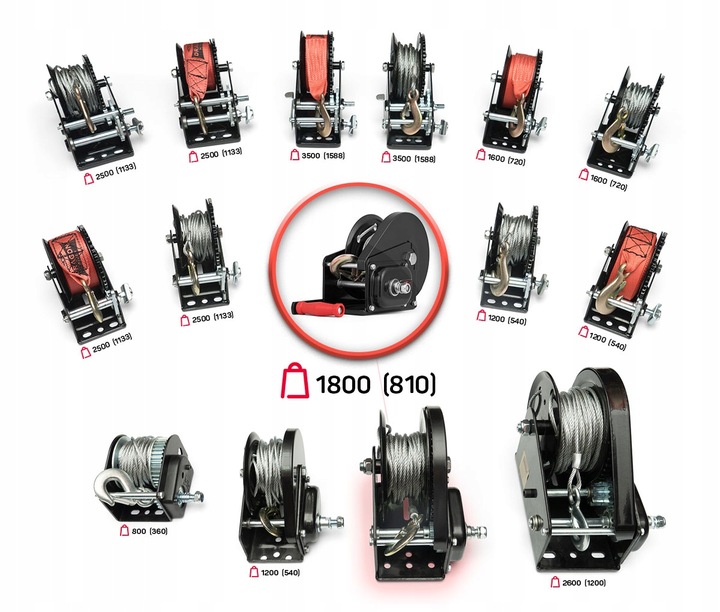 WYCIĄGARKA RĘCZNA KORBOWA LINOWA 1800lb WCIĄGARKA lebiodka przenośna DRAGON