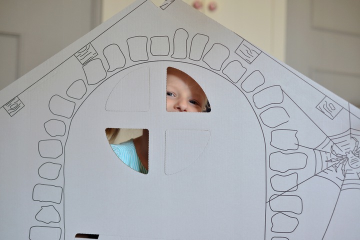 DOMEK Z TEKTURY tekturowy do malowania kartonowy