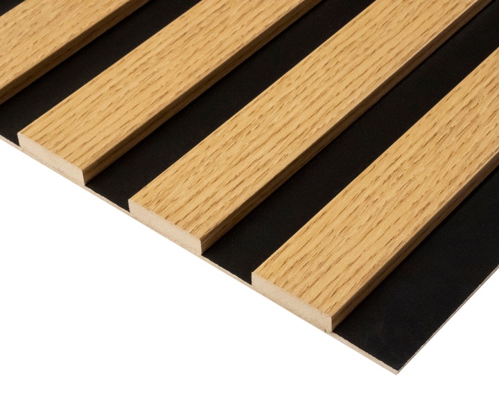 Lamele na czarnej płycie HDF - zestaw 59,5 cm x 275 cm - Czarny 914 i inne