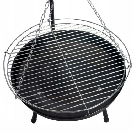 GRILL WĘGLOWY WAHADŁOWY NA TRÓJNOGU PALENISKO