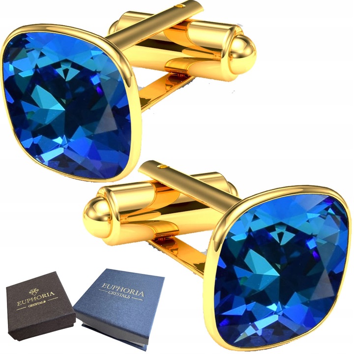 Złote Spinki do Mankietów Biżuteria Srebrna 925 Na Prezent Uniwersalne