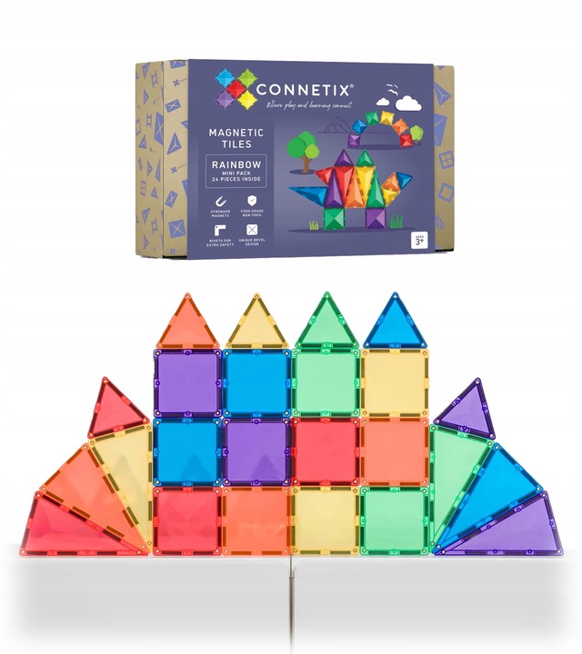 24 el. klocki magnetyczne start Rainbow Mini Pack Connetix