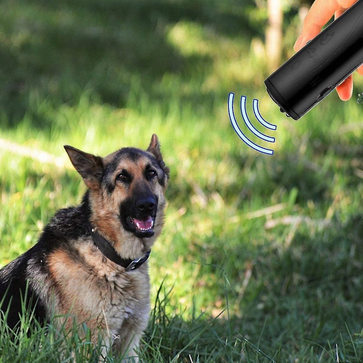 ODSTRASZACZ PSÓW ULTRADŹWIĘKOWY TRESER LATARKA 3W1 150 db + Bateria 9V