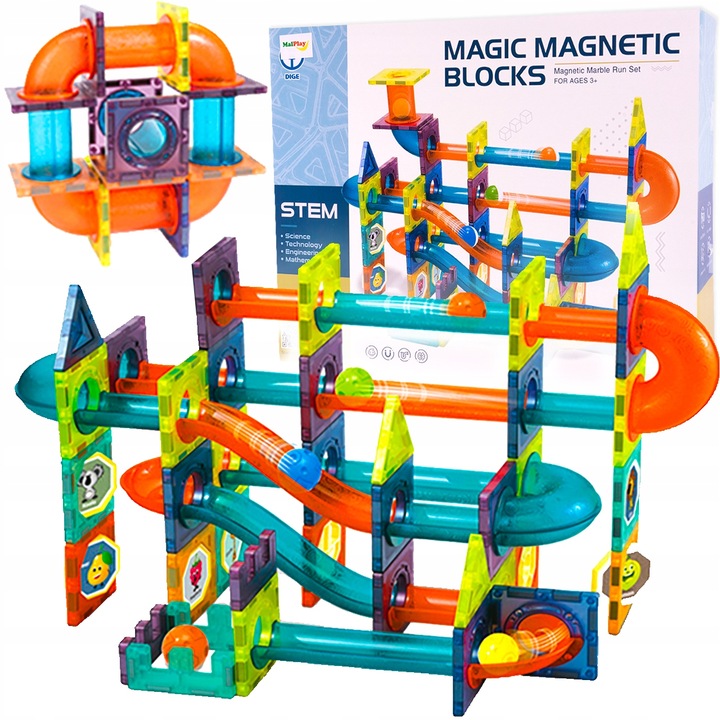 ZESTAW KREATYWNE KLOCKI MAGNETYCZNE DLA DZIECI TOR 96EL KULODROM PREZENT