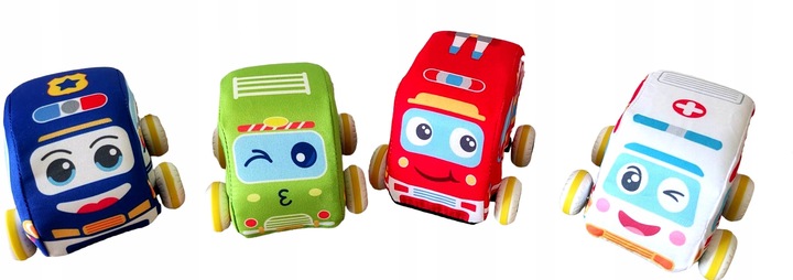 Pluszowe AUTKA miękkie z napędem 4 auta MATA PODKŁADKA ulice TORBA