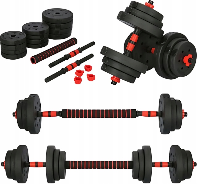 ZESTAW REGULOWANYCH HANTLI SZTANGA GRYFY HANTLE BITUMICZNE 20 kg