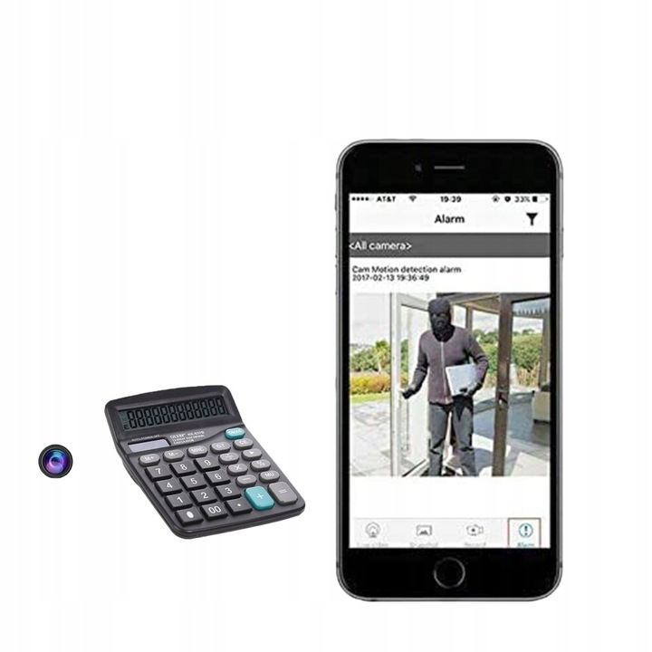 KALKULATOR MINI KAMERA SZPIEGOWSKA FULL HD WIFI