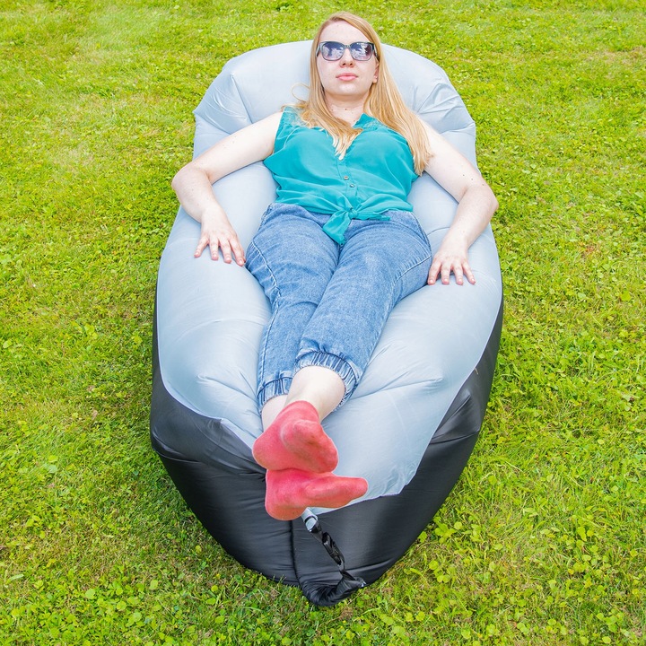 LAZY BAG Air Sofa DMUCHANA Leżak Materac Fotel Na Plażę Z ZAGŁÓWKIEM
