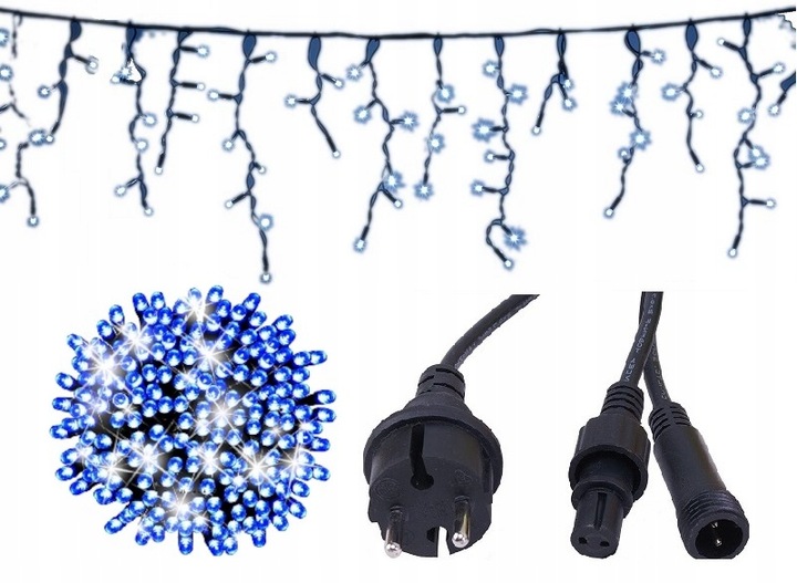 GIRLANDA ZEWNĘTRZNA 240LED 15M GRUBY ZIELONY KABEL FLESZ FLASH BŁYSK ISKRA