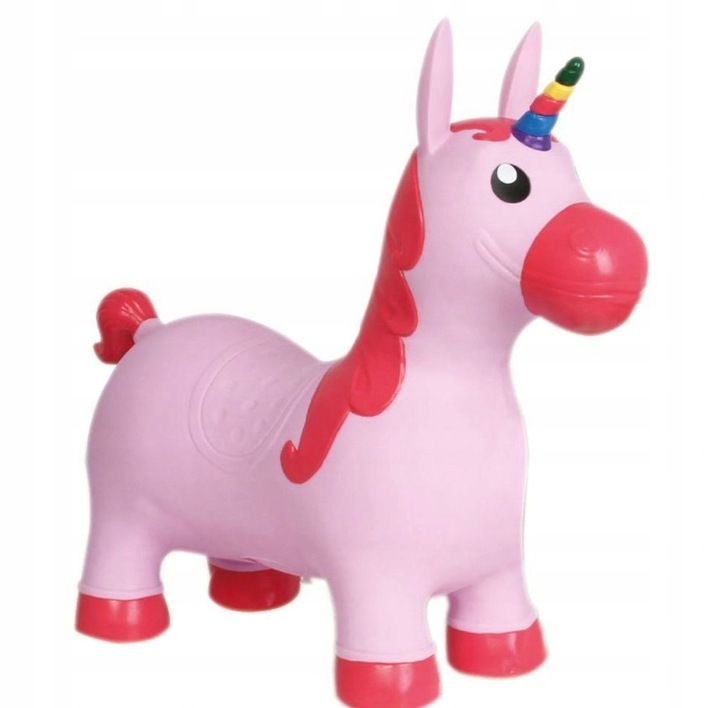 Skoczek gumowy dla dzieci JEDNOROŻEC 60 cm różowy