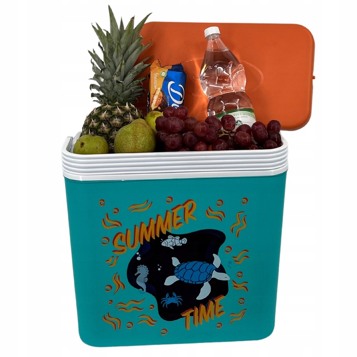 Przenośna LODÓWKA TURYSTYCZNA 24L na Wkłady Mrożące, SOLIDNY uchwyt