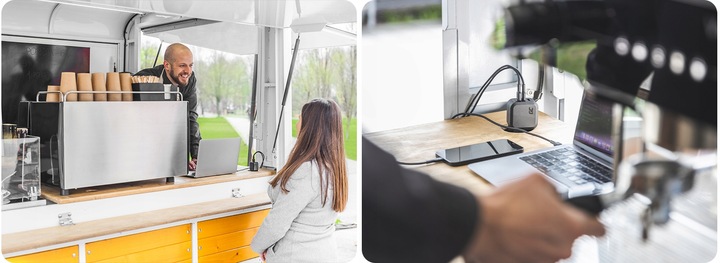 Ładowarka GaN 65W + kabel USB - USB-C LED 1,2m