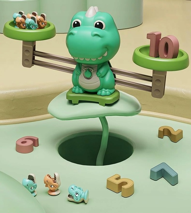 EDUKACYJNA GRA WAGA szalkowa DINOZAUR WĘDKOWANIE Równoważnia Łowienie Rybek