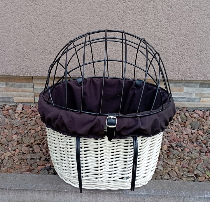 Koszyk wiklinowy na Rower z wkładem i poduszką Transporter dla PSA do 10kg