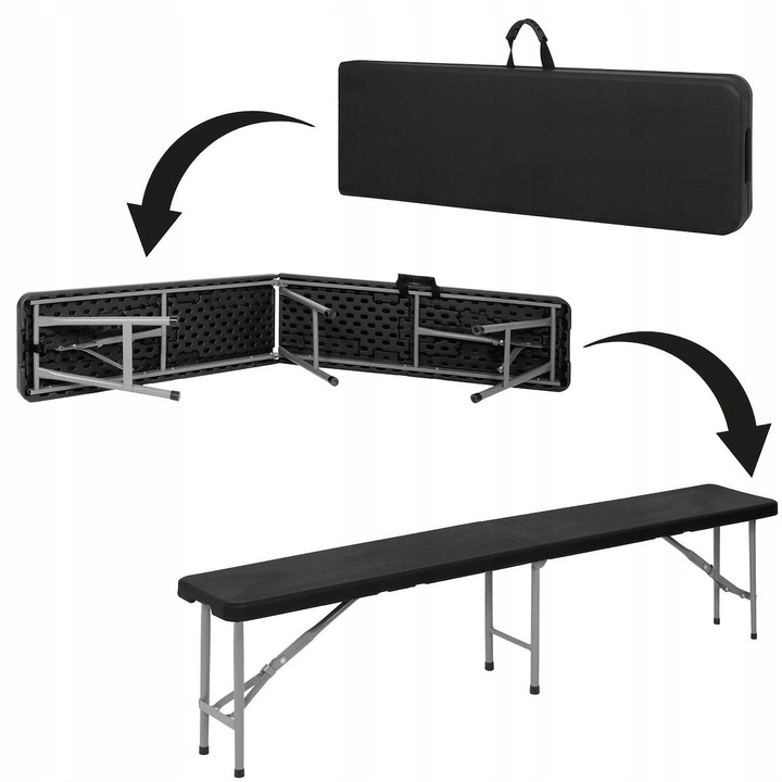 ZESTAW STÓŁ CATERINGOWY BANKIETOWY TURYSTYCZNY OGRODOWY CAMPINGOWY +2 ŁAWKI