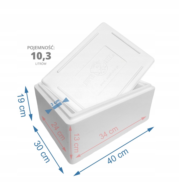 STYROBOX 10,6L pojemnik izotermiczny LODÓWKA PUDEŁKO