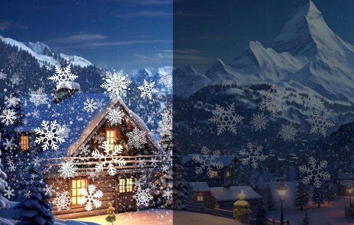 PROJEKTOR ŚWIĄTECZNY LASEROWY EFEKTY RUCHOMY NA DOM PŁATKI ŚNIEGU LED MOC