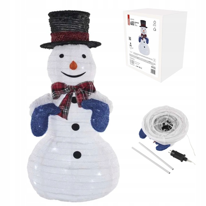 Świecący bałwanek na zewnątrz Dekoracja świąteczna przed dom do ogrodu EMOS