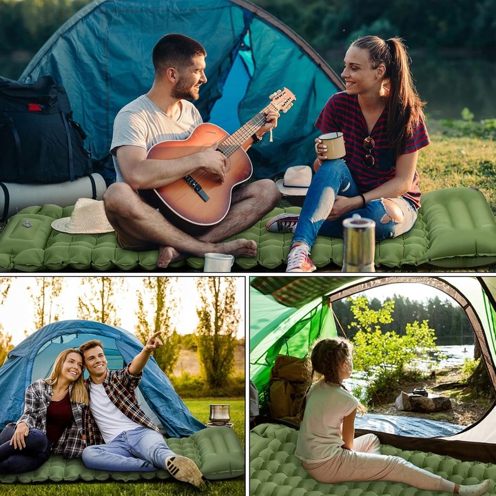 MATA SAMOPOMPUJĄCA KARIMATA DMUCHANA MATERAC 200X70X10CM zPODUSZKĄ MATERAC