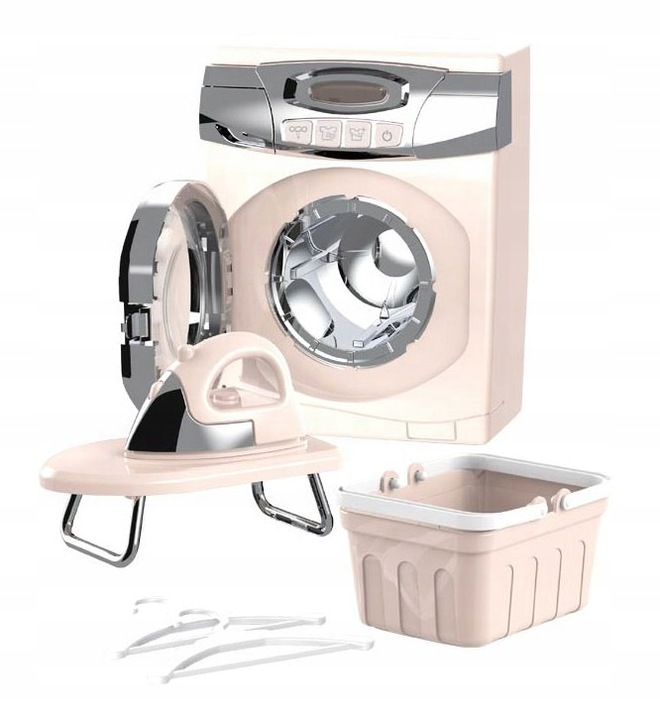 PRALKA AUTOMAT DLA DZIECI OBROTOWY BĘBEN OTWIERANE DRZWI ŻELAZKO DESKA AGD