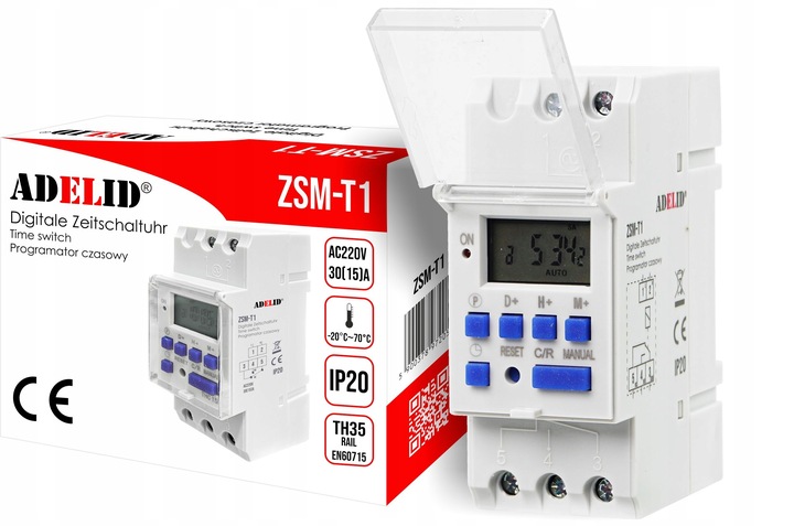 PROGRAMATOR CZASOWY WŁĄCZNIK WYŁĄCZNIK LCD CYFROWY HARMONOGRAM 7 DNI 10 UST