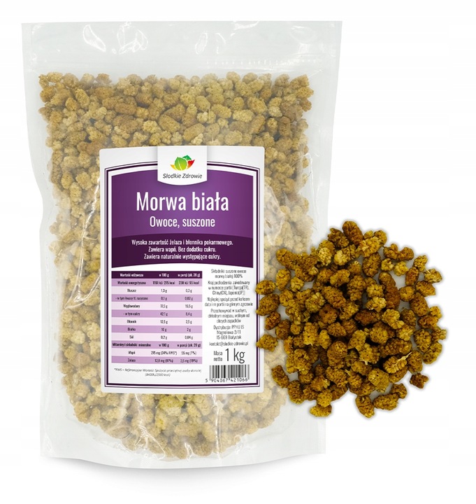 MORWA BIAŁA SUSZONA owoce bez pestek ŚWIEŻA 1kg