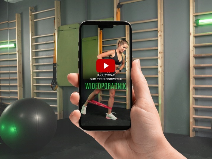 Zestaw 4 Gum Oporowych do Ćwiczeń z Uchwytem Gratis - Power Band ALPHA