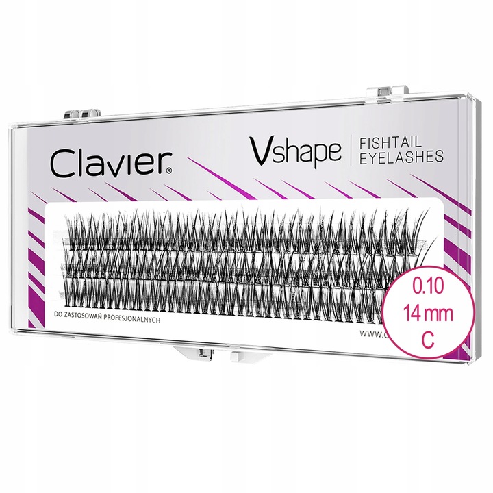 Clavier Rzęsy Kępki Vshape Fishtail - 14 mm 0,10 C